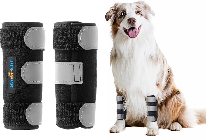Dog Brace Front Leg Wrist Support, Canine Dog Carpal Brace Splint, Prevents Injuries and Sprains, Protects Carpus Joint Wounds Heals, Helps with Loss of Stability Caused by Arthritis(Pair)