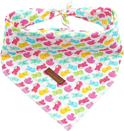 Lionheart glory Easter Dog Bandana Dog Kerchief 1 Pack Washable Soft Comfortable Dog Scarf, Square Adjustable Girl or Boy Easter Eggs Bunnies Dog Bandanas for Small Dogs Puppy