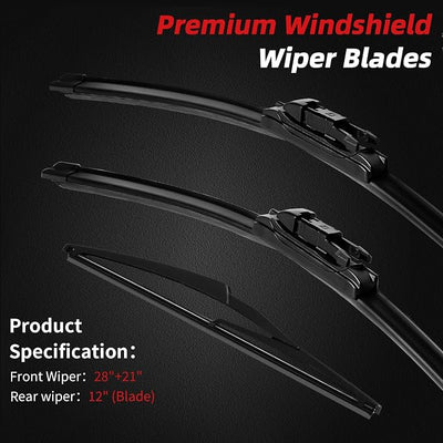 OTUAYAUTO Windshield Wiper Blades - Replacement for Mercedes-Benz ML320 ML350 ML550 ML63 2006-2011 ML-Class W164, X164 05-12, W251 06-12, Front and Rear Wiper Blades Pinch Tab 28"+21"+12" (Pack of 3)