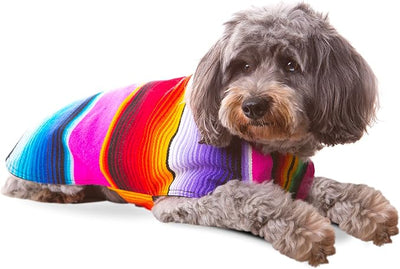 Dog Clothes - Handmade Dog Poncho from Authentic Mexican Blanket by Baja Ponchos (Pink, XXL)