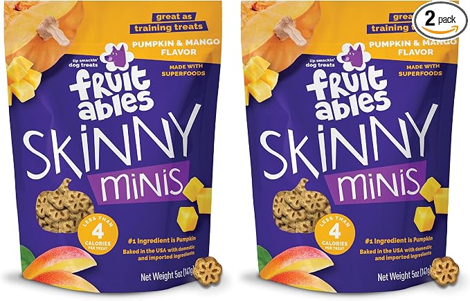 Dog Treats, Pumpkin Mango, 5 Ounces | Pack of 2 | Low Calorie | Training Treats | Grain Free