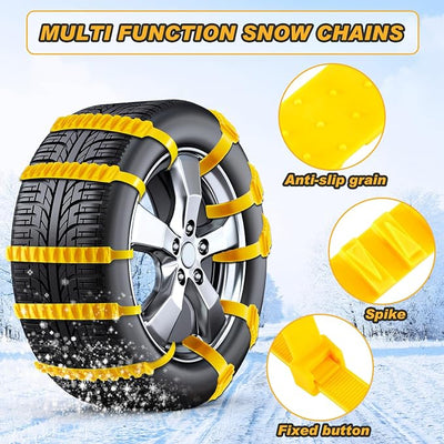 Tallew Snow Tire Chains Nylon Snow Straps for Car Tires 1.26" Width Emergency Anti Skid Car Tire Chains Universal Anti Skid Tires Chain for Truck Winter, Tyre 175 to 295 mm(0.6 x 37 Inches,10 Pcs)