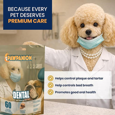 Dental Soft Chews for Dogs Oral Health & Fresh Breath 60 Count
