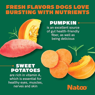 NATOO Biscuits for Small Dogs & Puppies, Sweet Potato & Pumpkin, 8 oz | Crunchy Dog Treats, Rich in Omega 6, Prebiotics & Fiber, Antioxidants for Immunity, Healthy Natural Canine Biscuits