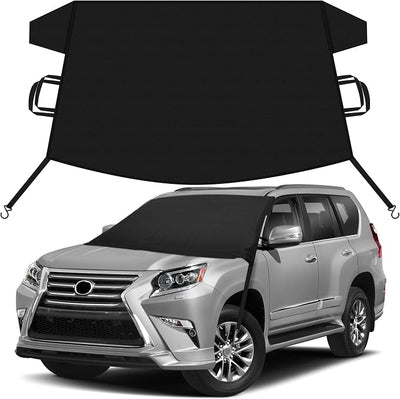 EcoNour Car Snow Cover Compatible for Lexus GX 460 | Windshield Cover for Ice and Snow with S-Hook Straps | Heavy-Duty 600D Oxford Winter Car Cover, Waterproof & Anti-Slip