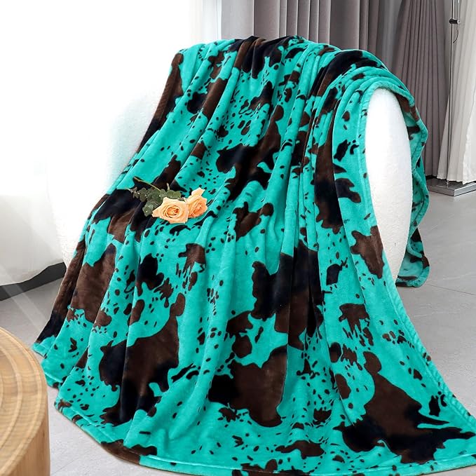 Teal Throw Blanket for Women, Soft Cozy Turquoise Fleece Blanket for Bed Couch, Teal Gifts for Women Men, Lightweight Home Bedroom Living Room Decor for All Seasons, 50x60 inches