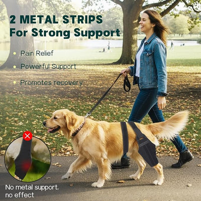 Dog Knee Brace for Torn ACL Hind Leg – Support Dog Leg Brace for Back Leg with 2 Stabilizers, Adjustable Hip Support to Reduces Pain Luxating Patella, Ligament Injuries, CCL (Left Leg, 2XL)