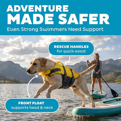 Outward Hound Granby Splash Yellow Dog Life Jacket, Large