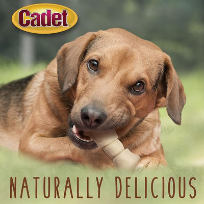 Cadet Premium Grade Beef Hide Dog Chews, 4" - 5" Long-Lasting Knotted Rawhide Bones, Single-Ingredient, Natural Flavor, 1 Pound