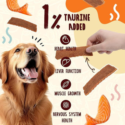 PAWUP Salmon Treats for Dog, Soft Healthy Dog Salmon Jerky, High Protein Dogs Snacks, Human Grade Salmons Fillets with Taurine,12.5oz (Smoked Flavor)