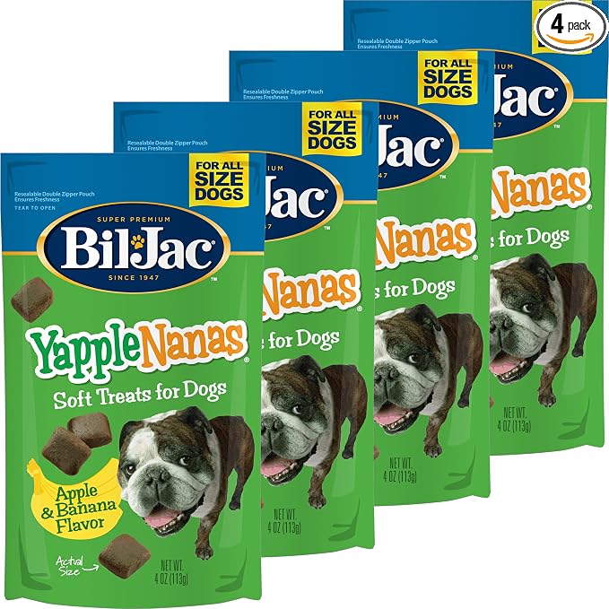 Yapple-Nanas Soft Dog Treats | Apple & Banana Flavor | 4 oz (4-Pack)