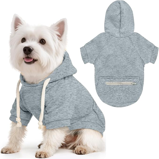 Basic Dog Hoodie Sweaters for Small Medium Large Dogs Cats Puppy Clothes Soft Warm Fleece Dog Hoodies Sweatshirt with Small Pockets Fall Winter Chihuahua Dachshund Golden Retriever Outfits