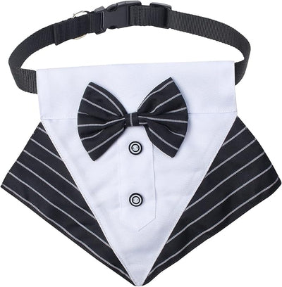 Yewong 2 Pieces Pet Formal Accessories Set - Pet Top Hat with Formal Pet Tuxedo Bandana Collar Birthday Party Gradation Halloween Costumes Accessories for Dog Cat (Set-A) One Size