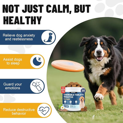 Calming Chews for Dogs, Dog Calming Chews-Melatonin for Dogs, Dog Melatonin Bites Sleep Aid Calm with Noise,Thunder,Barking,Separation(Chicken Flavor, 250 Chews)