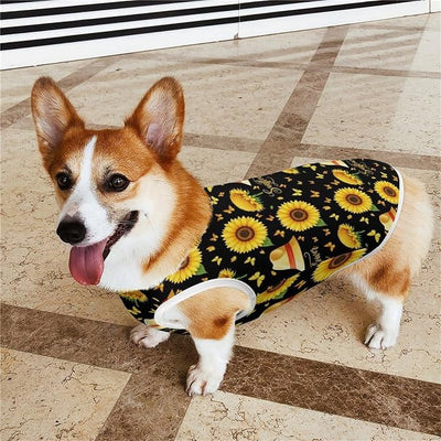 Pet Vest for Dogs, Beautiful Butterfly Sunflower Soft Breathable Puppy Sleeveless Clothing for Small Medium Pets, Large