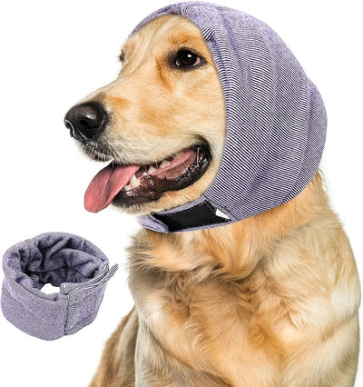 Dog Ear Muffs Noise Reducing Protection, Ear Cover Wraps for Dogs Bath Grooming Drying Swimming Warm Winter,Adjustable Dog Calming Hoodie for Hematoma Anxiety Firework Thunder Sleeping Shower Cap (SP)