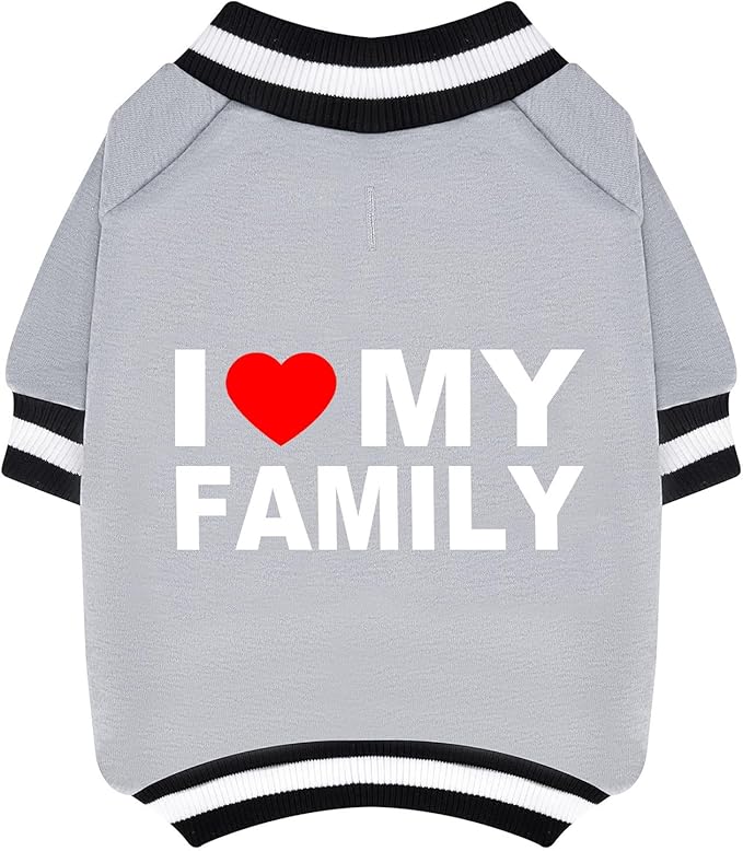 Cute Dog Sweater - Stretchy Dog Pullover Sweatshirt,Soft and Warm Winter Clothes for Boy & Girl Dogs,Suitable for Puppies & Adult Dogs (Light Grey (Family), X-Small)
