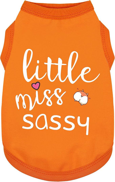 Paiaite Dog Clothes Fashionable Sleeveless Pet Vest: 'Little Miss Sassy' Printed Cotton Dog Shirt, Ideal for Small, Medium, and Large Breeds, Ensuring Comfort and Breathability Orange 4XL