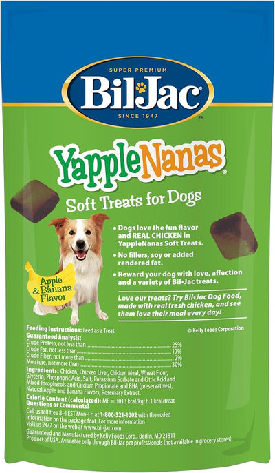 Bil-Jac Yapple-Nanas Soft Dog Treats | Apple & Banana Flavor | 4 oz (4-Pack)