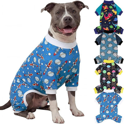 XPUDAC Dog Pajamas Clothes for Large Dogs Boy Girl, Doggie Pjs Puppy Onesies Outfits Pet Clothes for Dog Cat Christmas Pajamas, 4 Styles(Universe, XXX-Large)