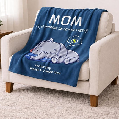 Funny Gifts for Moms Mothers Day,Birthday Gifts for Mom from Daughter Son，Mom's Charging Blanket,New Mom Gifts for Women，Soft Blanket Throw for Napping Travel 50X60‘'