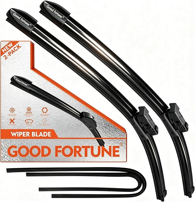Good Fortune 24"+19"Graphene Coating windshield Wiper Blades Top Lock 2Pack | car Beam Blade|sk6 High Carbon Steel Core|Reusable Frame+2 Refills|for Honda Civic 2022-2025 for Honda CRV 2023-2025