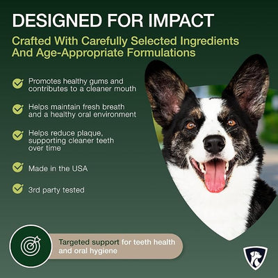 Nutraregen Dog Dental Powder 30 Scoops | Beef Flavored Dog Breath Freshener with Probiotic Blend for Oral & Gum Health | Pet Dental Powder Helps Manage Plaque & Tartar Buildup | 4.6 Oz