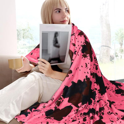 Pink Throw Blanket for Women Girls, Cute Soft Cozy Fleece Throw Blanket for Couch Bed, Hot Pink Gifts for Teen Girls Women, Plush Home Living Room Decor 50"x60"