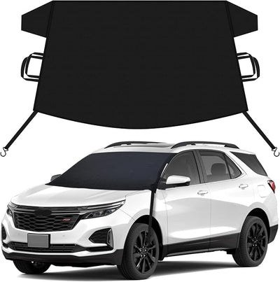 EcoNour Car Snow Cover Compatible for Chevrolet Equinox | Windshield Cover for Ice and Snow with S-Hook Straps | Heavy-Duty 600D Oxford Winter Car Cover, Waterproof & Anti-Slip