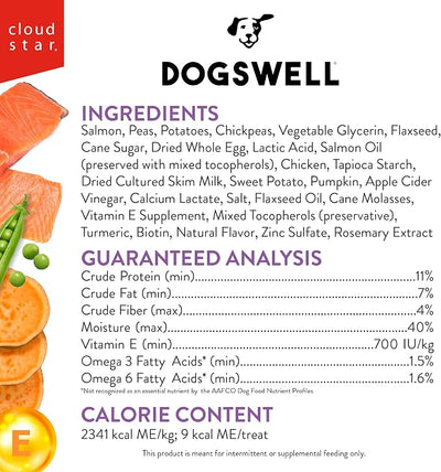 Dogswell Skin & Coat Soft & Chewy Dog Treats, Salmon, 14 oz. Pouch