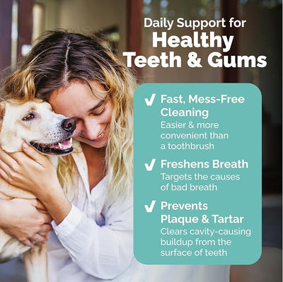 Vetnique Dentabliss Cat & Dog Teeth Cleaning Dental Wipes, Dog Toothbrush Alternative Fingermitt Pet Wipes, Tartar & Breath Freshener, Vet Formulated Pet Dental Care, 50ct (Chicken Flavored)