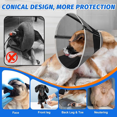Breathable Mesh Dog Cone Collar for Surgery, Soft Elizabethan Recovery Alternative to Stop Licking,Pet Neck Collar for Large Medium Small Breeds, M