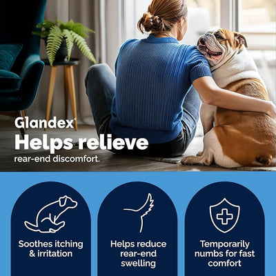 Vetnique Glandex Medicated Anal Gland Anti Itch Spray for Dogs & Cats Skin Relief to Soothe Scooting, Itching & Inflamed Glands, Hydrocortisone Spray & Pramoxine, Boot The Scoot (4oz Spray)