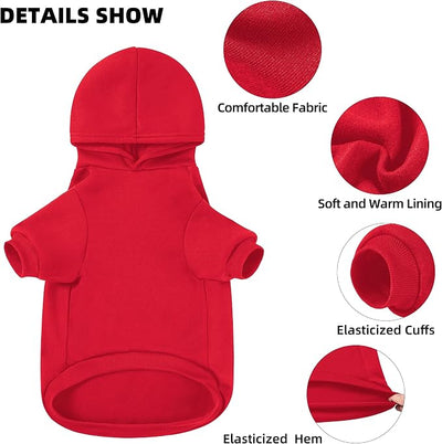 Dog Sweater Dog Hoodie Cold Weather Coat Hooded Sweatshirt for Puppies,Cats, Small Medium Large Dogs (Red(I Love My Dad), Large)