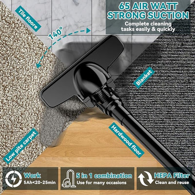 Cordless Vacuum for Makita Battery, 5 in 1 Handheld Electric Vacuum Cleaner with 500W Powerful Motor, 46 CFM Portable Hand Vacuum with Filtration HEPA for Floor, Carpet, Car (Battery Not Included)