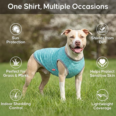 KYEESE 2 Pack Dog Shirts Sun Protection Quick Dry Soft Stretchy Pet T-Shirts with Reflective Label Tank Top Sleeveless Cat Vest Dog Clothes for Small Dogs, Small, Grey+Blue