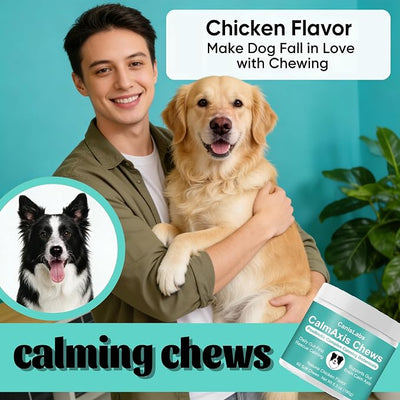 Chews, Calming Chews for Dogs, Soothe Your Pet's Emotions, Reduce Stress and Anxiety for Puppies Small All Dogs, 60 Count (1pc)