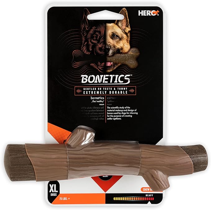 Hero Bonetics Stick, Wood Scent Chewable Dog Toy, Gentle on Teeth & Tummy