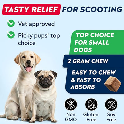 STRELLALAB Anal Gland Support Chews - Scoot Treatment - Digestive Enzymes, Prebiotics & Fiber Supplement for Dogs Digestion & Gut Health. Proprietary Blend of Beet, Psyllium, Dandelion & Pumpkin 120Ct