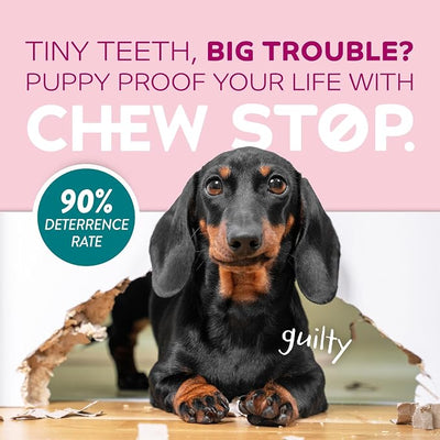 TropiClean No Chew Spray for Puppies, Better Than Bitter Apple Spray, Safe & Natural Chew + Lick Deterrent, Protect Home, Skin & More! 8oz