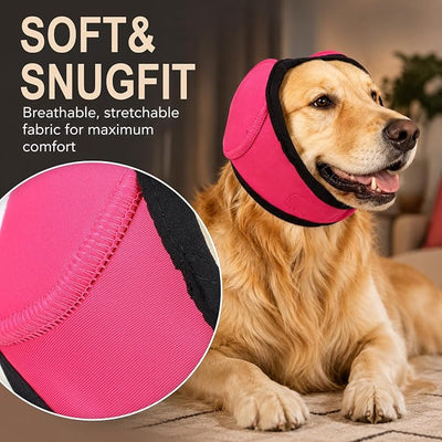 Dog Ear Muffs Noise Protection,Dog with Ear Flaps,Dog Ear Covers for Voise,Relieving Noise and Anxiety with A Soothing Cap Ear Protector,Adjustable Anti Stripping Ear Tips (A-Gray, L)