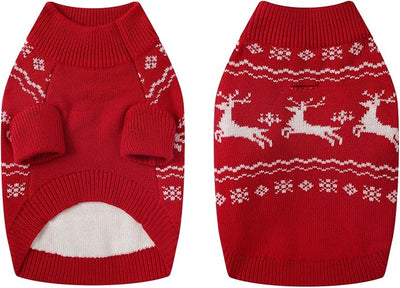 Christmas Dog Sweaters for Small Medium Large Dogs Classic Turtleneck Holiday Xmas Pet Clothes Cozy Stretchy Sweater for Chihuahua, Bulldog, Dachshund, Pug Medium