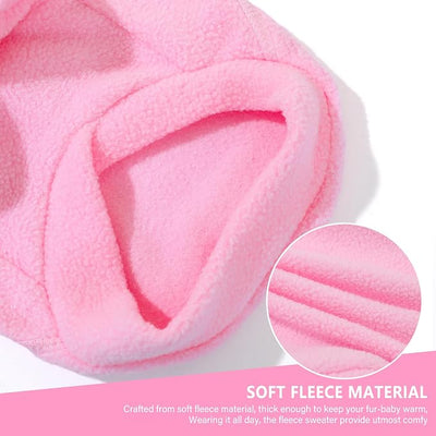 2 Pieces Dog Sweater Fleece Dog Winter Clothes for Small Dogs Boy Girl Turtleneck Puppy Sweatshirt Pet Clothing Pullover Sweaters Cat Apparel (Beige+Light Pink, X-Large)