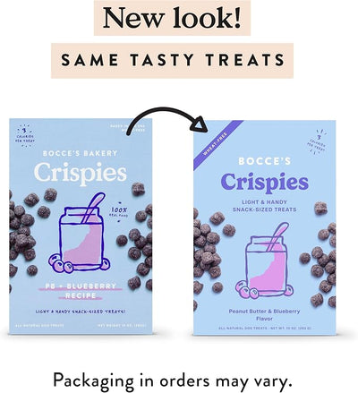 Bocce's Bakery PB + Blueberry Crispies Low-Calorie Wheat-Free Dog Treats, 10 oz