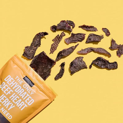 Natural Rapport Beef Heart Jerky Dog Treats - Single Ingredient, High Protein Dehydrated Treats for Training & Rewards (4 oz) (15+ Treats)