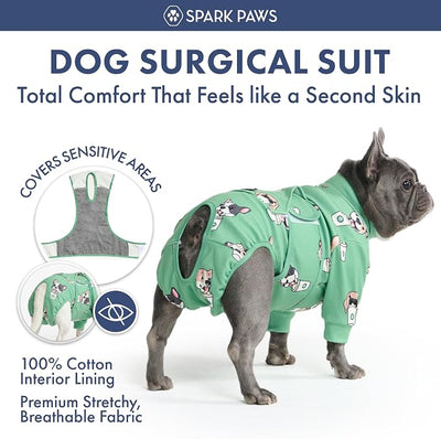 Spark Paws Dog Surgery Recovery Suit – Dog Recovery Suit After Surgery, Anti-Lick Dog Onesie, Abdominal Wound Protector, Soft Cone Alternative for Spay Neuter Male Female Pet Recovery - Pup Cup - 2XL