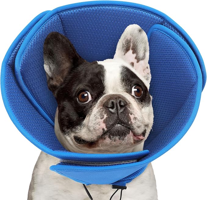 Soft Dog Cone Collar,Comfortable Dog Cones for Medium Dogs/Cats to Stop Licking After Surgery,Comfy Cone for Dogs, Neuter Recovery Ecollars of Shame Alternatives,Blue,M
