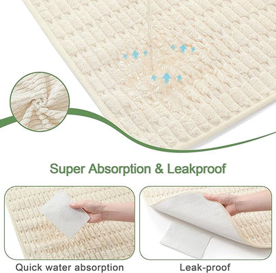 Washable Pee Pads for Dogs, 2 Pack Reusable Puppy Pads Dog Pads, Non-Slip Dog Pee Pads, Leakproof Pet Pee Pads Wee Wee Pads for Dogs. (Cream White, 20"x20"(Pack of 2))