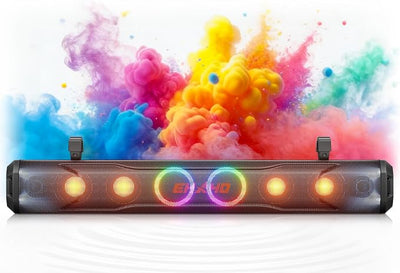 Ehaho 35 Inch 8 Speaker UTV Sound Bar, Bluetooth Golf Cart Speakers [Color Changing RGB & Strobe Light] IP66 Waterproof ATV Speaker System, SXS SoundBar Compatible with Polaris RZR CFmoto Can-Am