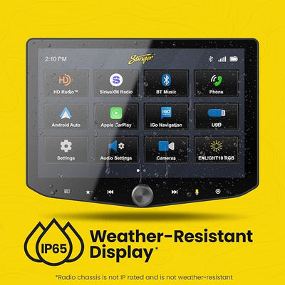Stinger HORIZON10 Silverado & Sierra (2014-18) 10.1” HD Touchscreen Car Stereo & iGO GPS Nav Card, Wireless Apple CarPlay/Android Auto Radio, Bluetooth Receiver Head Unit, Off-Road Gauges, Audio EQ